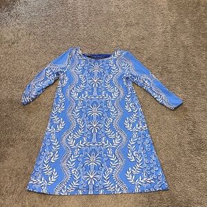 Lilly Pulitzer Blue White Printed Shift Dress WOMENS MEDIUM